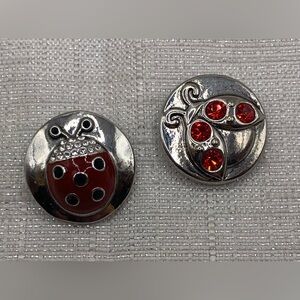 💗LADYBUG - Ginger Snaps & Co. Snap Button CharmS - Set of 2 - 18mm/20mm